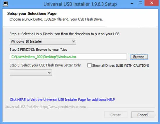 Universal USB installer