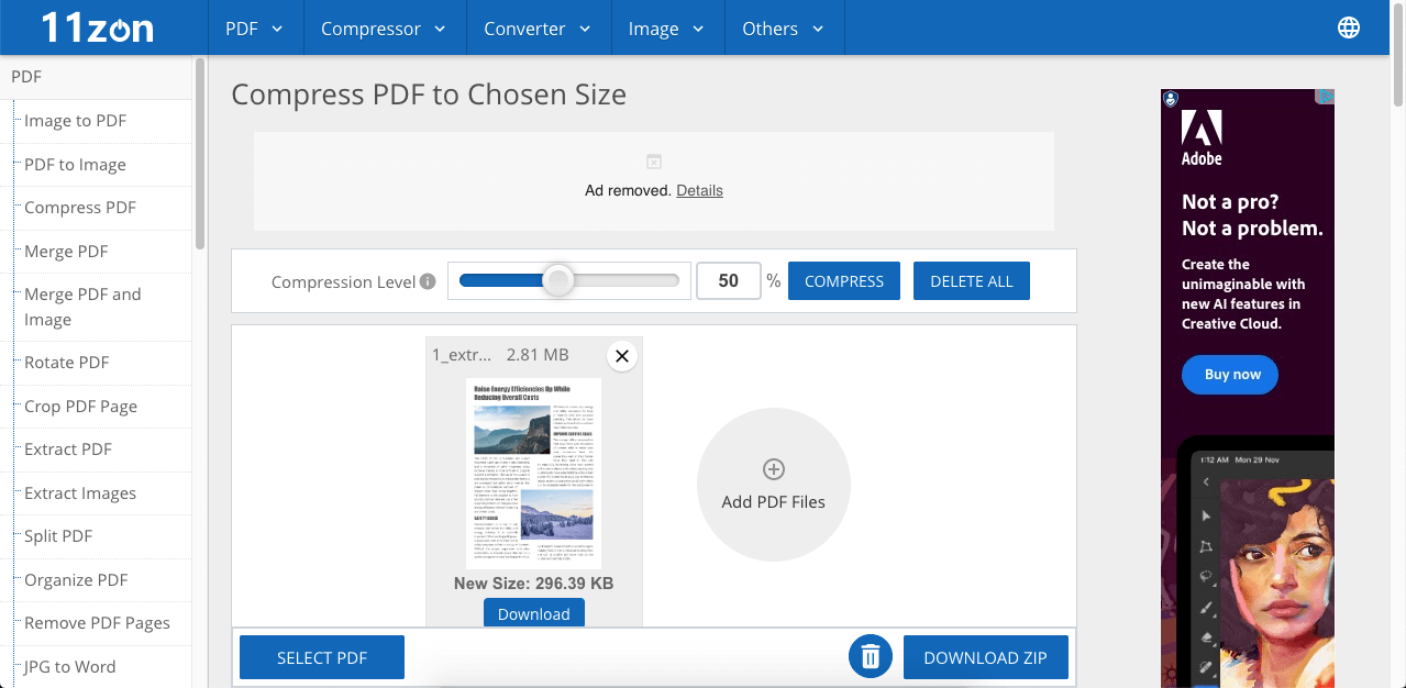 compress pdf 500kb