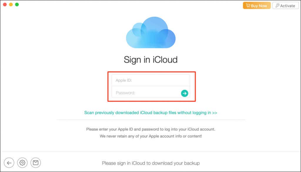 Sign in iCloud