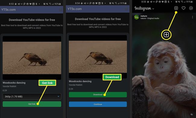Get Link and Download in YT5s. Add in Instagram
