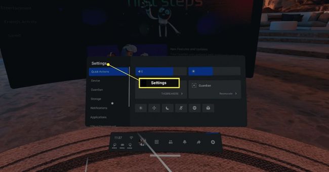 The Oculus Quest Settings menu.