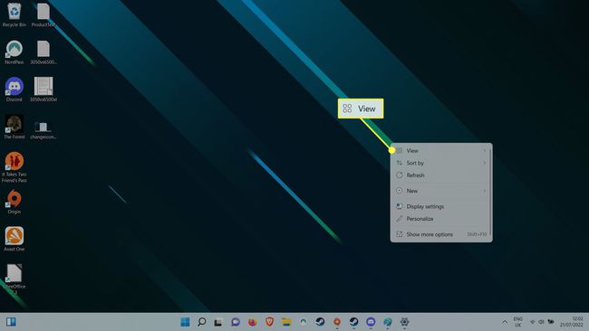 Windows 11 desktop context menu.