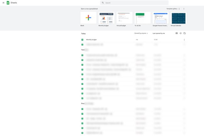 Selecting a Google Sheet spreadsheet.