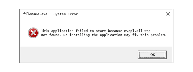 Nvcpl.dll error message