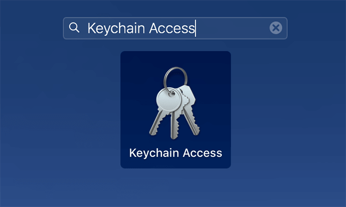 Keychain Access in Space Bar 