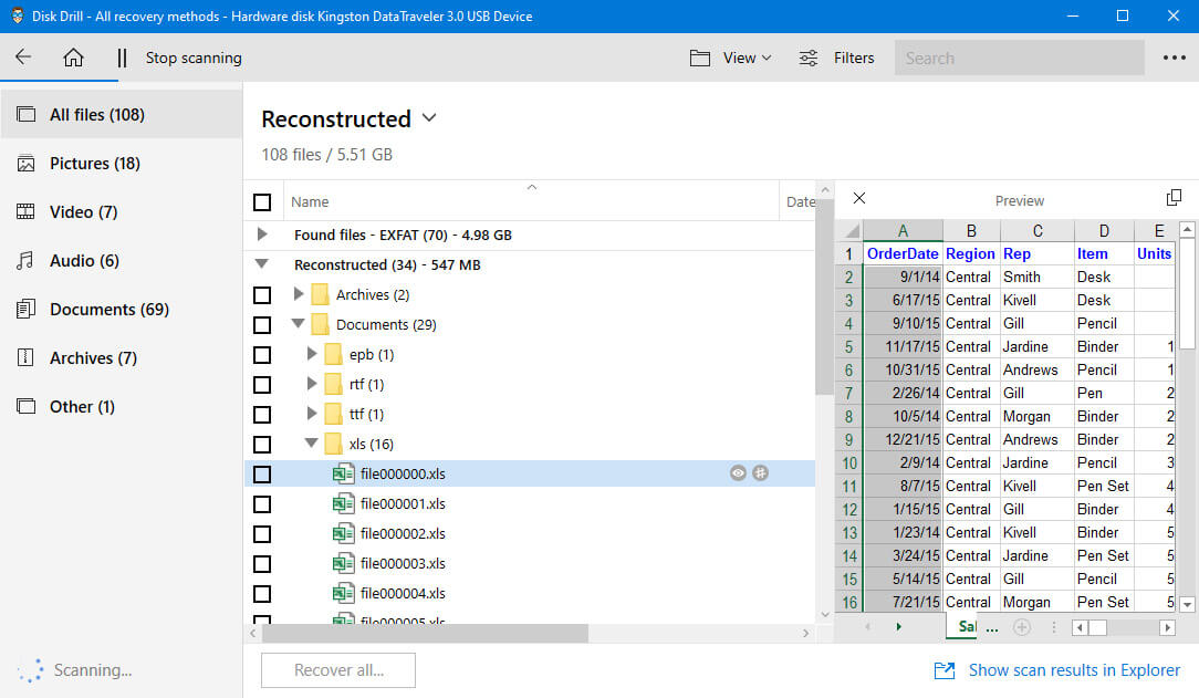 preview excel file