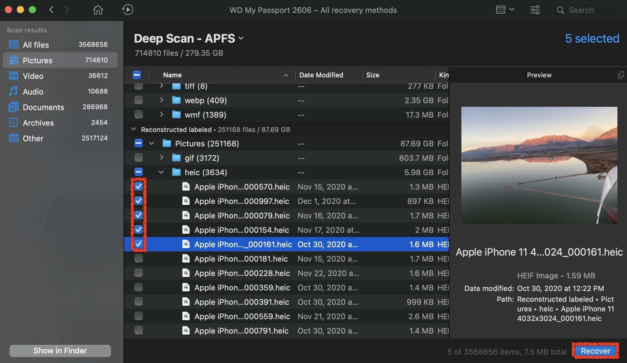 recovering data from within disk drill