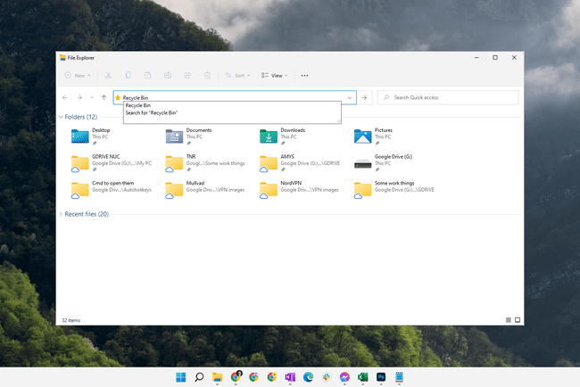 Recycle Bin location in File Explorer