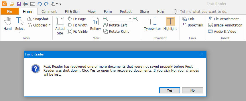 restore unsaved pdf file in foxit reader