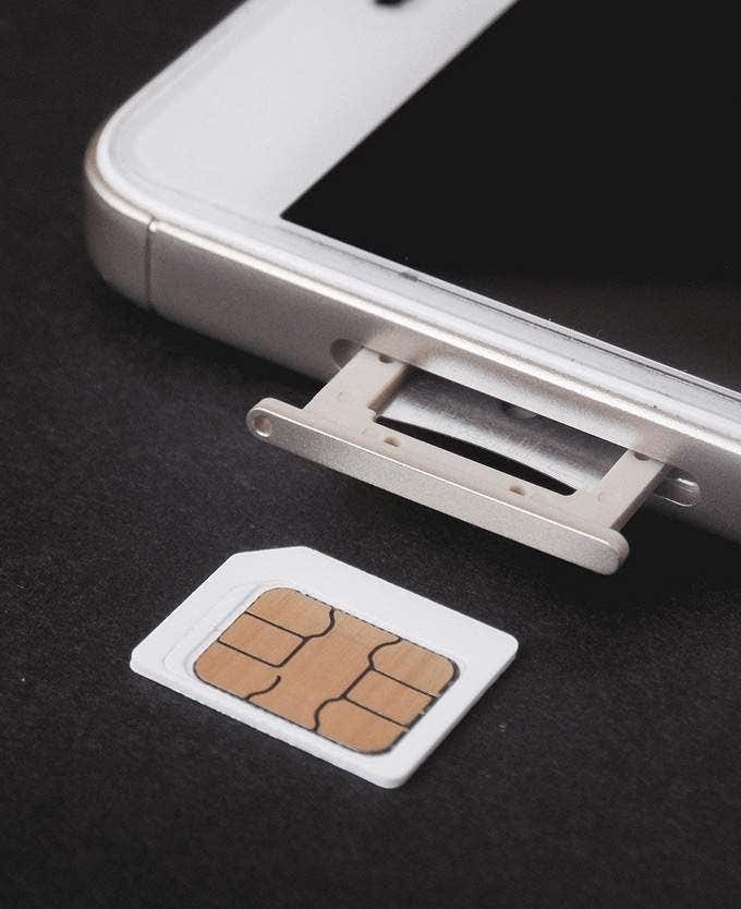 iPhone with SIM card removed 