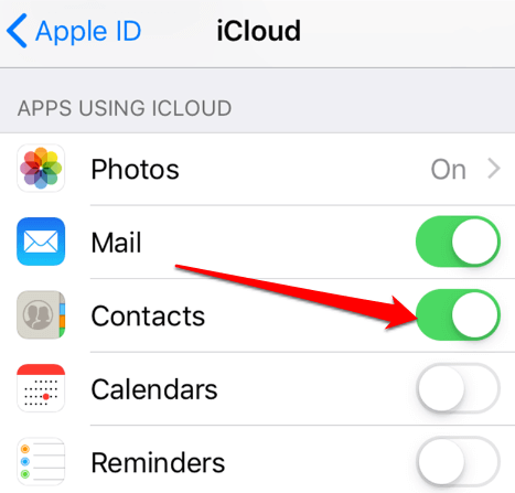 Contacts slider 