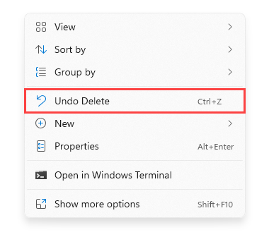 undo delete windows 11