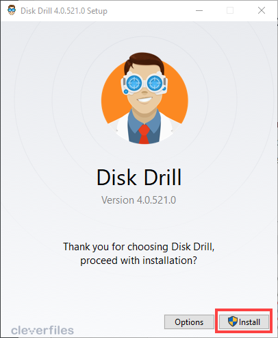 windows disk drill installation