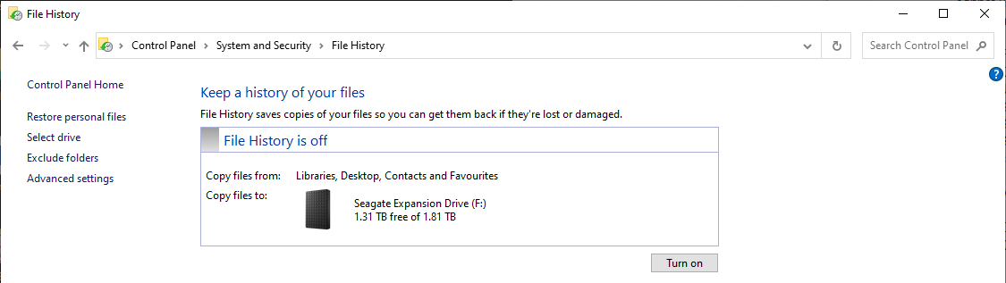 windows file history