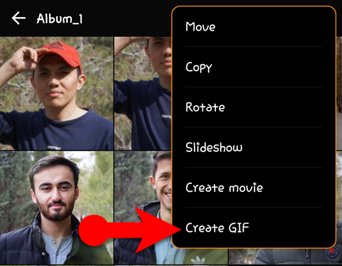 create a GIF image on an Android Phone
