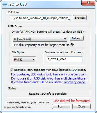 ISO to USB