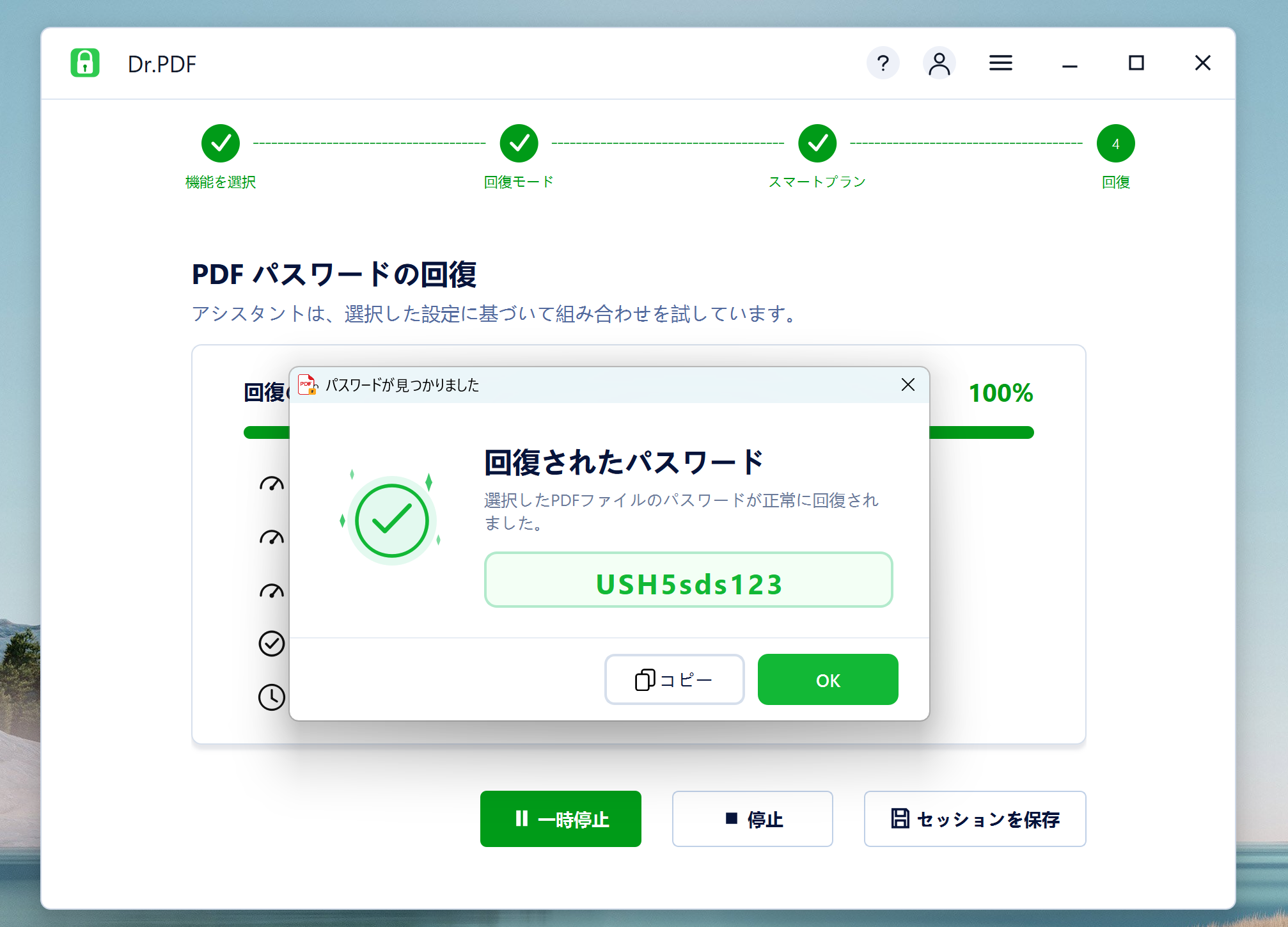 PDFパスワードを見つける