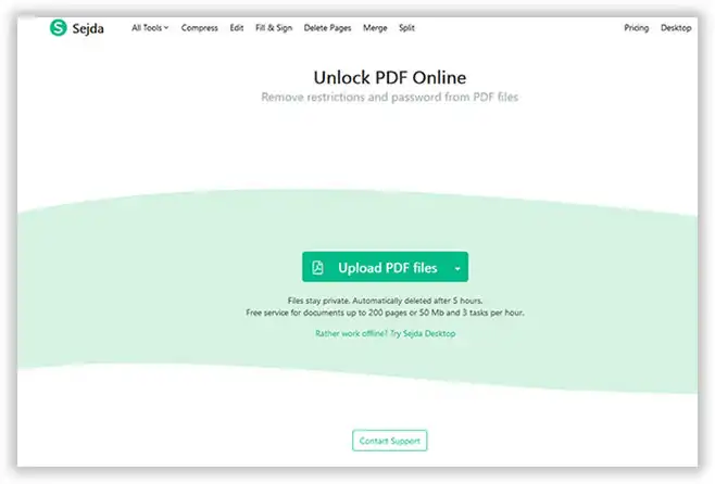 Sejda Unlock PDF