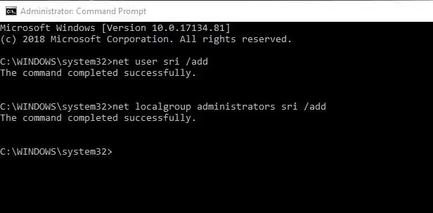 net localgroup administrators