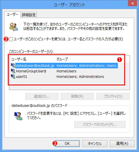 Windows 8 / 8.1管理者アカウントの新しいパスワードを入力します。