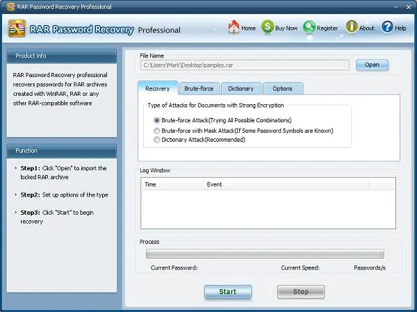 RAR Password Recovery Professional