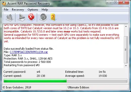 Accent RAR Password Recovery